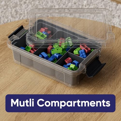Superio Mini Storage Container Organizing Bin with Removable Tray Plastic Tools, Sewing, Crafts Box, 1.25 Qt. - size: X Mini 1.25 Qt. Flat
