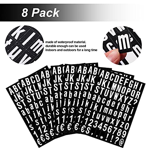 Zonon 8 Sheets Mailbox Numbers Letters Stickers,1 Inch,Black, White in Back - color: Black, White in Back, size: 1 Inch