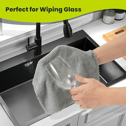 12 Pack Cleaning Cloth,Ultra Soft Absorbent Quick Drying Microfiber Cleaning Rags,No Scratches,Reusable,Washable,Lint Free Cleaning Towels for Kitchen,Window,Glass,car,11.8"×11.8"(Dark Grey) - color: Dark Grey