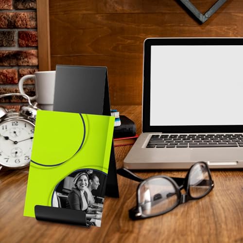 4 Pcs Metal Fancy Brochure Holder Display Flyer Brochure Stand Table Vertical Countertop Literature Organizer for Booklets Pamphlet Magazine Menu Journals (Black)