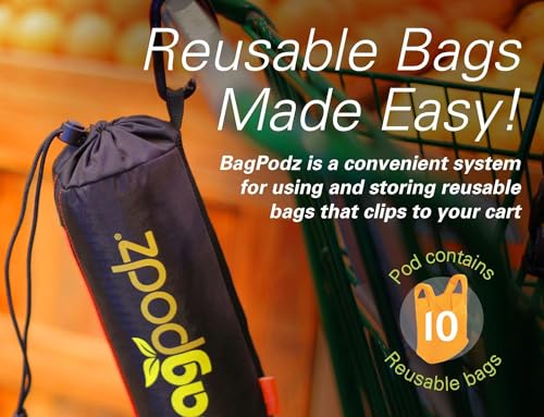 Reusable Grocery Bags, Foldable Shopping Bags in Pod, 10 Pack - color: Orange - 10 Bags