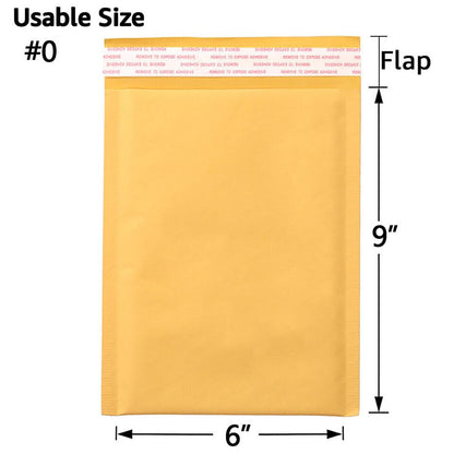 Kraft Bubble Mailers [10 Pack] Shipping Mailing Packing Padded Envelopes #0 (6" x 9") - size: #0 6" x 9"