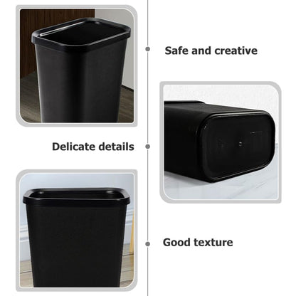 IMIKEYA Open Trash can Plastic Garbage can Wastebasket for Bathroom Bedroom Office Hotel 10.23 X 9.44 X 6.49 in Black - color: Black, size: 26X24CM