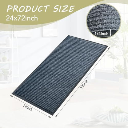 Front Door Mat, 2'x6'Indoor Outdoor Welcome Commercial Floor Mats - size: 24"x72"