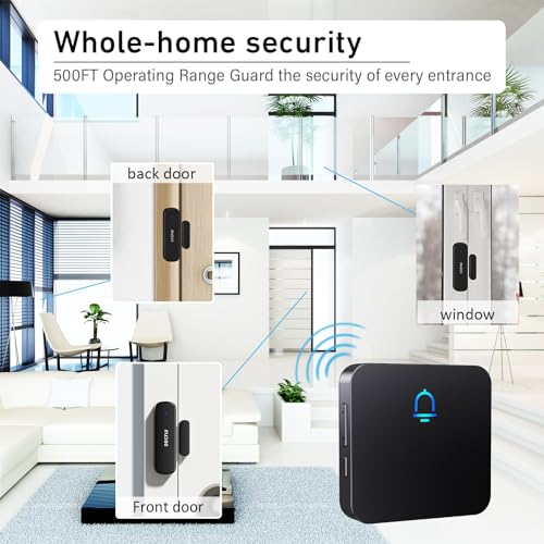 SECRUI Wireless Door Chime for Home Door Opening & Business Entering - size: 3 sensor 2 receiver