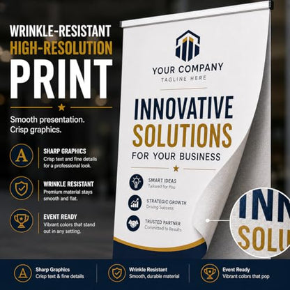 Custom Retractable Banner Stand 33.5x80, Personalized Roll Up Display for Trade Shows, Business Events, Church, School & Wedding Welcome Signs, Portable Aluminum Banner Stand with Carry Bag, Banner Stand - color: Banner & Stand