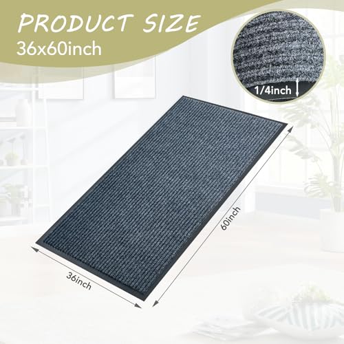 Front Door Mat, 3'x5'Indoor Outdoor Welcome Commercial Floor Mats - size: 36"x60"