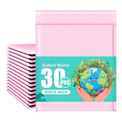 PowerKing Pink Bubble Mailers 10x12 Inch Padded Envelopes 30 Pack - color: Pink, size: 10'' x 12'' -30Pcs
