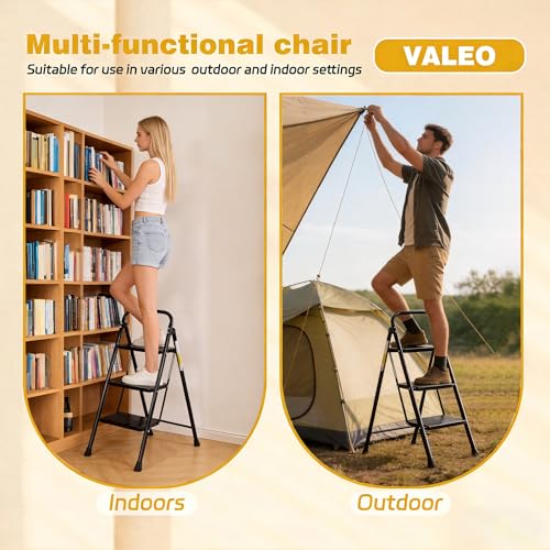 Valeo 3 Step Ladder, Folding Step Stool with Wide Anti-Slip Pedal - style: 3 Step