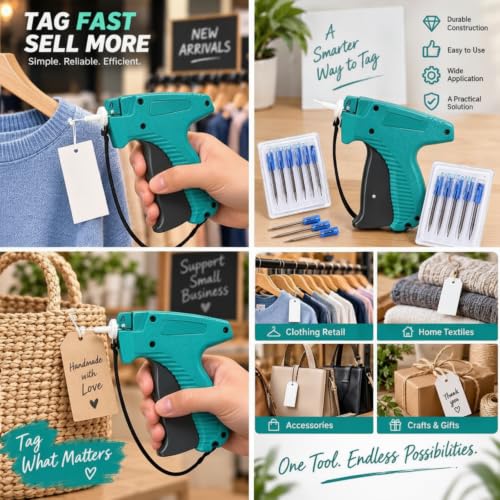 Honoson 2 Ppcs Tagging Gun for Clothing with Steel Needles