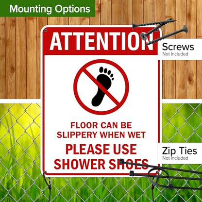 Attention Floor Can Be Slippery When Wet Sign, 24x30 Inches, 55 mil thick HDPS (high density polystyrene), Made in USA by My Sign Center - size: 24x30 Polystyrene