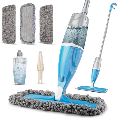 Spray Mop Wet Dry Mops Refillable: Hardwood Floor Mops for Floors Cleaning - color: Blue