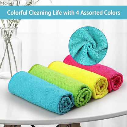 HOMEXCEL 12PK Microfiber Cleaning Cloth, Cleaning Rag for Home, 11.5x11.5in - color: Multicolor