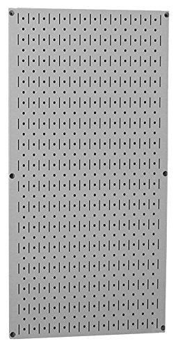 Wall Control Pegboard 32in x 16in Gray Metal Pegboard Tool Board Panel - color: Gray