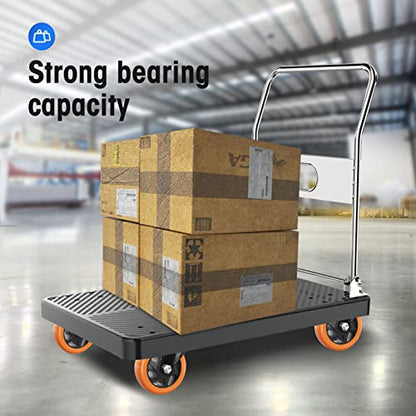 5" Swivel Plate Casters, 1400Lbs Capacity with Brake - color: Orange, size: 5 Inch
