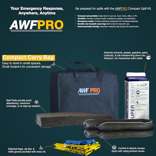 AWF PRO Portable Economy Universal Spill Kit, 25 Pieces - size: Economy Spill Kit