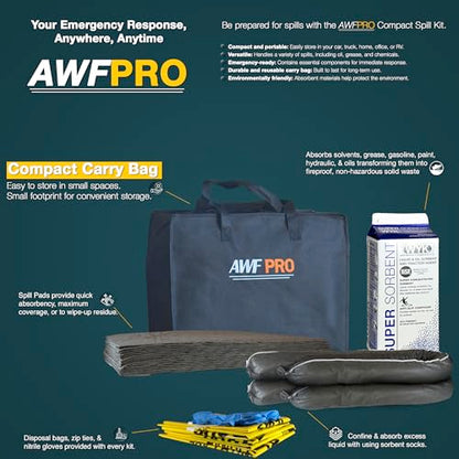 AWF PRO Portable Economy Universal Spill Kit, 25 Pieces - size: Economy Spill Kit