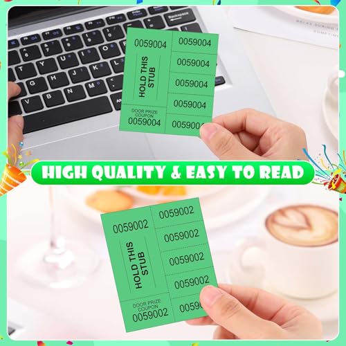 Kosiz 1000 Sheet 5 Bid Raffle Ticket Sheets, Green Chinese Auction Tickets - color: Green, size: 5 Bid