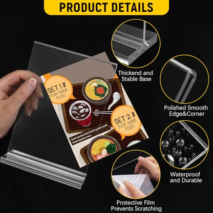 Dynta Acrylic Sign Holder 8.5 x 11 Inches, Double Sided Table Sign Holder (Pack of 2) - color: Clear, size: 8.5x11 28 Pack
