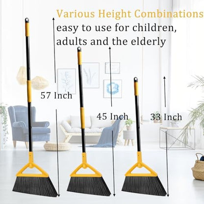 Heavy Duty Yellow Angle Broom with Long Handle - 1 Pack - color: 1pack Yellow
