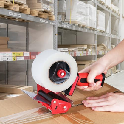 QILIMA Packing Tape Dispenser Gun 2" Light Seal Packing for Use Tape Dispenser Gun for Shipping, Moving, Carton and Box Sealing-Red (Pack of 2) - size: 2 inch (Pack of 2)