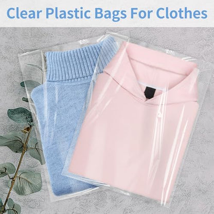 70 Pack 14x20" Clear Cellophane Bags for Shirts, Gift Wrapping, Artwork - size: 14x20 Inch