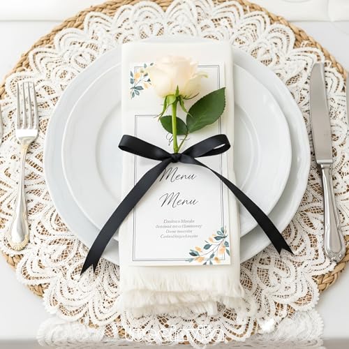 Luceinvita 5" X 7" Black Satin Ribbon Bows (50 Packs) - color: Black, size: 5x7 Inch - 50pcs