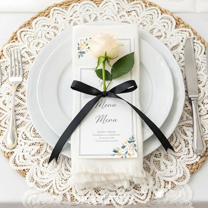 Luceinvita 5" X 7" Black Satin Ribbon Bows (50 Packs) - color: Black, size: 5x7 Inch - 50pcs