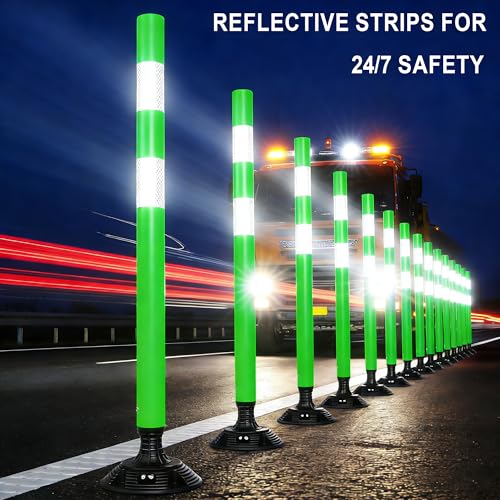 OrangeStar 8-Pack 48" Traffic Cones with Spring Base - color: Green, size: 48 in