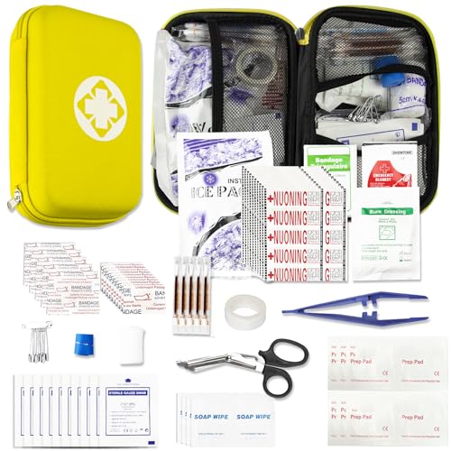 First Aid Kit 276PCS Car Home Camping Essentials Yellow Emergency Mini Kit - color: Yellow-276pcs