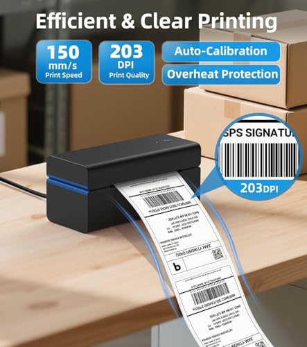 ORGSTA Bluetooth Thermal Shipping Label Printer, 4x6 Shipping Label Printer - color: Black