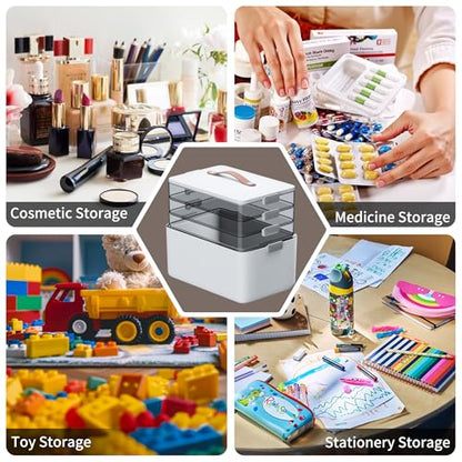 CTIME 4-Tier Extra-Large Medicine Organizer with Portable Pill Case Empty - size: Extra Large 4-Tier Set