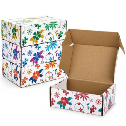 Cedilis 40 Pack Colored Floral Small Shipping Boxes, 6x4x2 Inches
