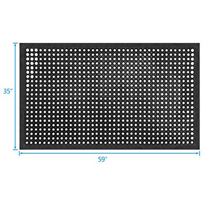 Lovinland Ourdoor Rubber Floor Mat for Outside Entrance 60"x35"
