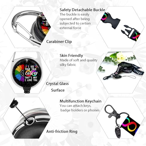 Giancomics Autism Lanyard for ID Badges, Badge Holder Retractable Reel Card - color: Autism Awareness