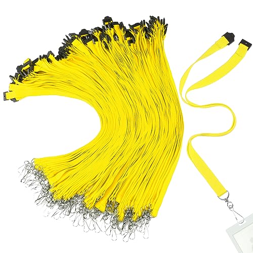 Patelai 120 Pcs Breakaway Lanyards with J Hook, Yellow - color: Yellow