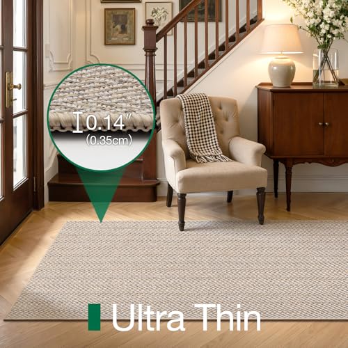 LUMI Ultra Thin Runner Rug for Hallway 2'8"x8', Entryway Rug, Beige - color: Beige, size: 2'8" x 8' (32"x96")