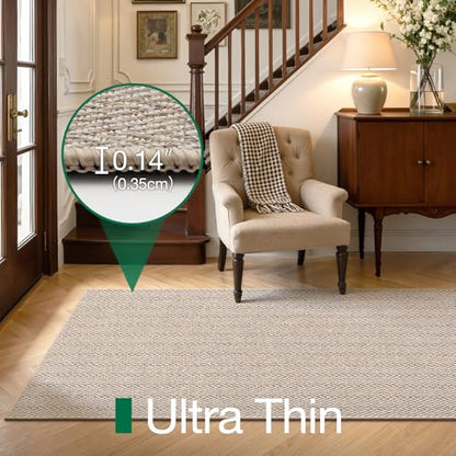 LUMI Ultra Thin Runner Rug for Hallway 2'8"x8', Entryway Rug, Beige - color: Beige, size: 2'8" x 8' (32"x96")