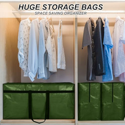 Windyun 4 Pack 69 Gallon Extra Large Moving Bags XXL Heavy Duty Storage Bag - color: Army Green, size: 69 Gallon