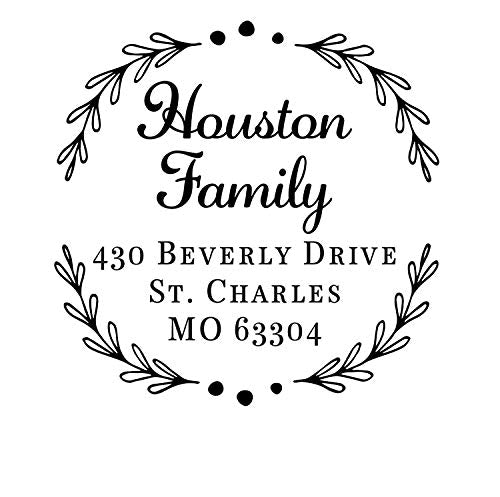 Elegant Address Stamp Round Customized Self Inking Return Address Mail Stamper Professional Business Circle Large Personalized Wedding Invitation Stamp