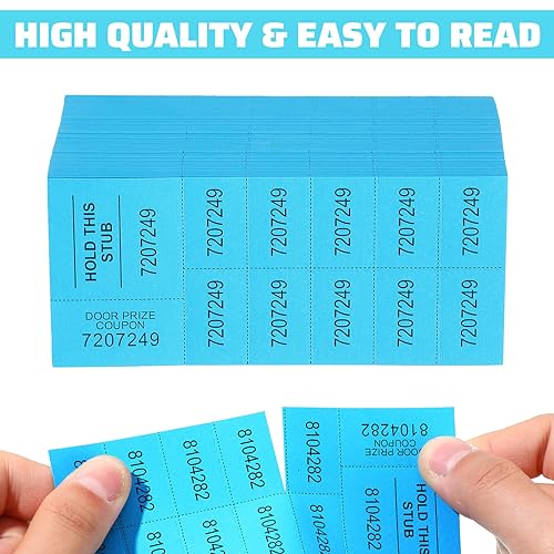 Kosiz 504 Pcs Raffle Tickets Basket Auction 10 Bid Numbers, Lake Blue - color: Lake Blue