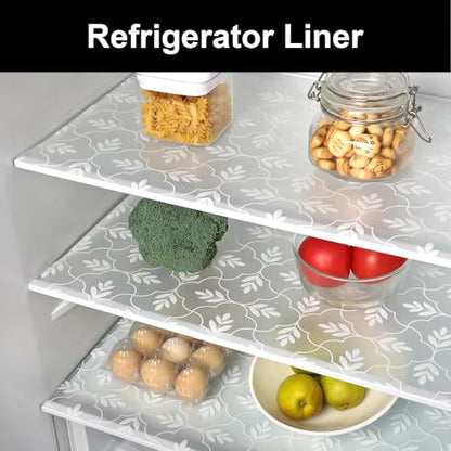 Cooyes Leaf Shelf and Drawer Liner for Kitchen Cabinet Non-Adhesive - color: Aclear, size: 11.8"W x 118"L