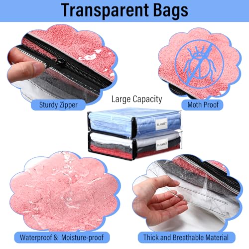 Kenning 20 Pcs Clear Zippered Storage Bags, Sheet, Black, 11 x 15 x 4 Inch - color: Black, size: 11 x 15 x 4 Inch