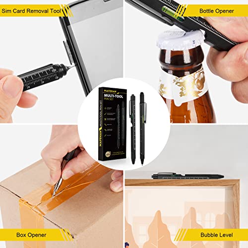 MAFEHAN 10-in-1 Multitool Pen Set, Gifts for Men Dad Husband Grandpa - color: Black&black