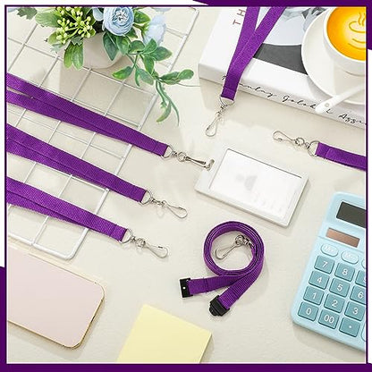 Patelai 120 Pcs Breakaway Lanyards with J Hook, Purple - color: Purple