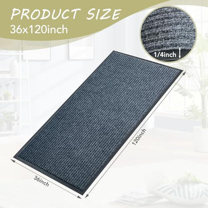 Front Door Mat, 3'x10'Indoor Outdoor Welcome Commercial Floor Mats - size: 36"x120"