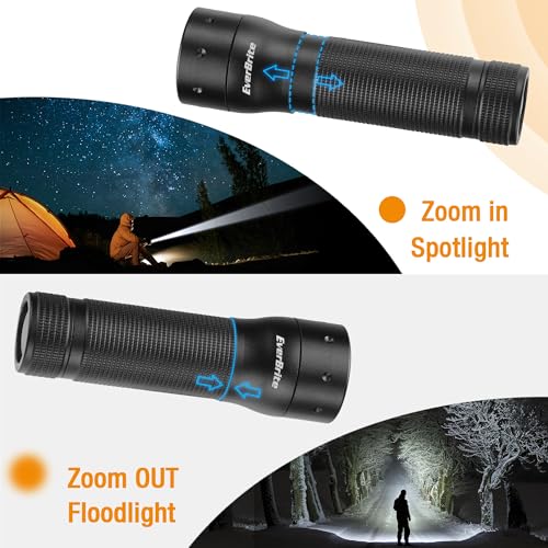 EverBrite Mini Flashlight, Zoomable 350LM LED Flashlight, Black - color: Black, size: Small