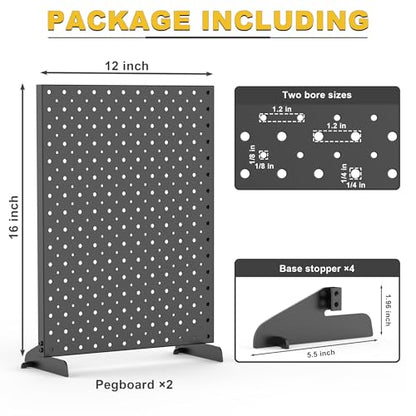 Ultrawall Pegboard Display Stand, Metal Tabletop Pegboard Display - size: 2Pack 12"X16"
