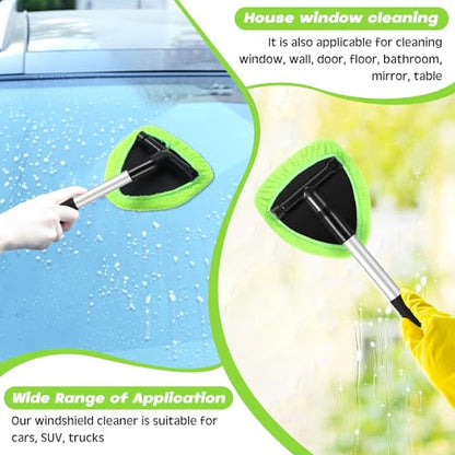 Baderke 10 Pcs Windshield Cleaning Tool Car Window Cleaner, Green - color: Green