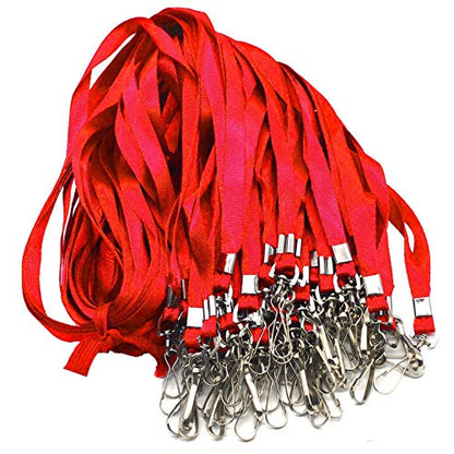 Beebel Red Lanyard Bulk Lanyards for Id Badges Flat Lanyard with Badge Clip Swivel Hook 50 Pack - color: Red, size: 50 Pack